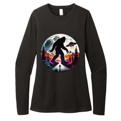 Bigfoot Alien Ufo Encounter Womens CVC Long Sleeve Shirt