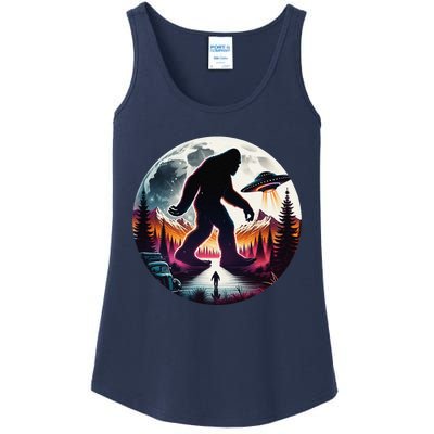 Bigfoot Alien Ufo Encounter Ladies Essential Tank