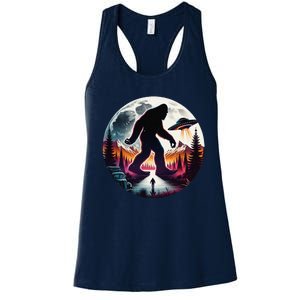 Bigfoot Alien Ufo Encounter Women's Racerback Tank