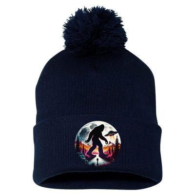 Bigfoot Alien Ufo Encounter Pom Pom 12in Knit Beanie