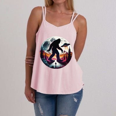 Bigfoot Alien Ufo Encounter Women's Strappy Tank