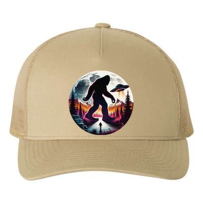 Bigfoot Alien Ufo Encounter Yupoong Adult 5-Panel Trucker Hat