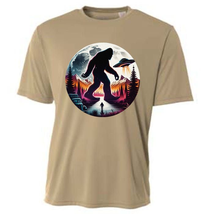 Bigfoot Alien Ufo Encounter Cooling Performance Crew T-Shirt