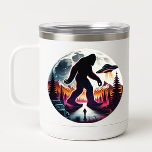 Bigfoot Alien Ufo Encounter 12 oz Stainless Steel Tumbler Cup