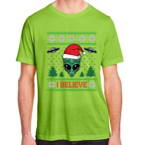 Believe Alien Ufo Funny Christmas Alien Head Graphic Ugly Gift Adult ChromaSoft Performance T-Shirt