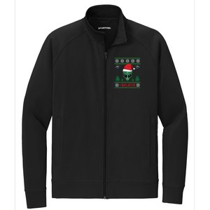 Believe Alien Ufo Funny Christmas Alien Head Graphic Ugly Gift Stretch Full-Zip Cadet Jacket