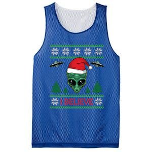 Believe Alien Ufo Funny Christmas Alien Head Graphic Ugly Gift Mesh Reversible Basketball Jersey Tank