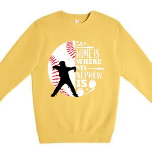 Baseball Aunt Uncle Funny Gift Player Catcher Nephew Biggest Fan Gift Premium Crewneck Sweatshirt