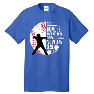 Baseball Aunt Uncle Funny Gift Player Catcher Nephew Biggest Fan Gift Tall T-Shirt