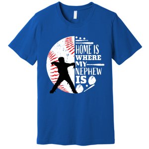 Baseball Aunt Uncle Funny Gift Player Catcher Nephew Biggest Fan Gift Premium T-Shirt