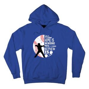 Baseball Aunt Uncle Funny Gift Player Catcher Nephew Biggest Fan Gift Tall Hoodie