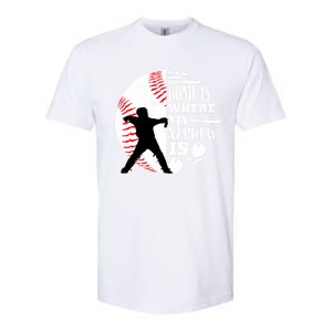 Baseball Aunt Uncle Funny Gift Player Catcher Nephew Biggest Fan Gift Softstyle CVC T-Shirt