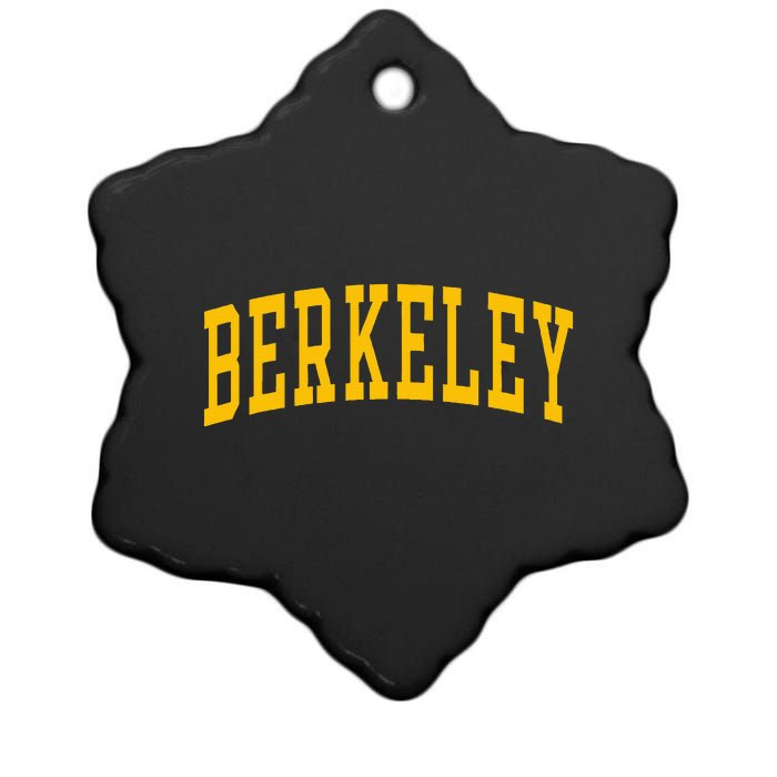 Berkeley Arched Varsity Text Yellow Ceramic Star Ornament