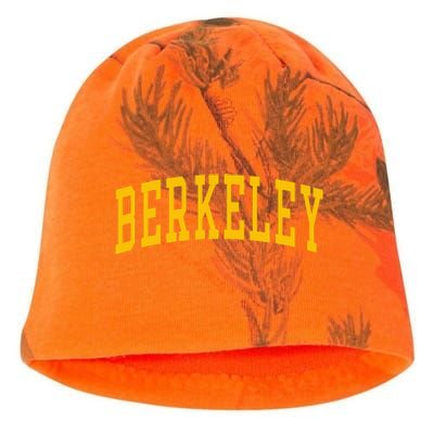 Berkeley Arched Varsity Text Yellow Kati - Camo Knit Beanie