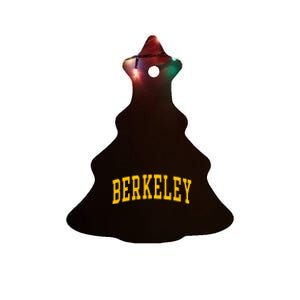 Berkeley Arched Varsity Text Yellow Ceramic Tree Ornament