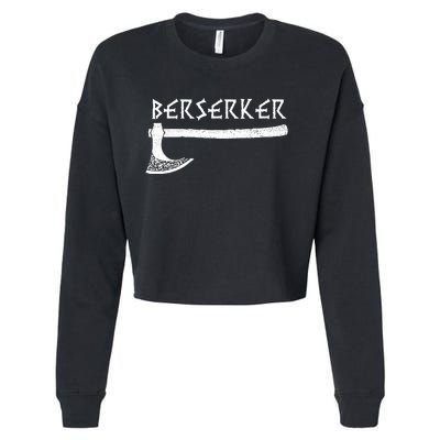 Berserker Axe Viking Warrior Cropped Pullover Crew