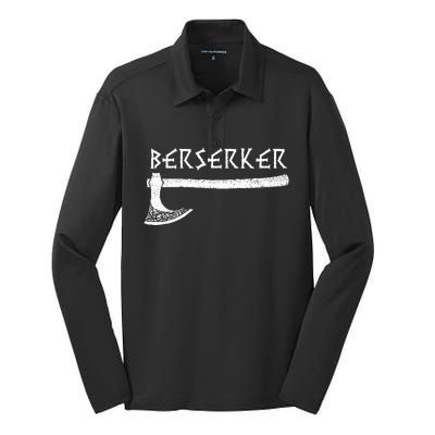 Berserker Axe Viking Warrior Silk Touch Performance Long Sleeve Polo