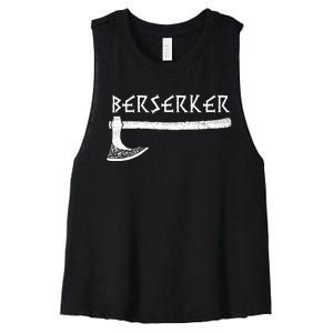 Berserker Axe Viking Warrior Women's Racerback Cropped Tank