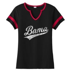 Bama Alabama Varsity Script Classic Sports Jersey Ladies Halftime Notch Neck Tee