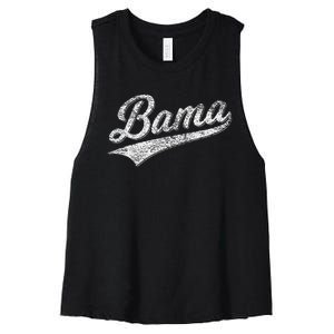 Bama Alabama Varsity Script Classic Sports Jersey Women's Racerback Cropped Tank