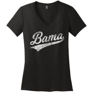 Bama Alabama Varsity Script Classic Sports Jersey Women's V-Neck T-Shirt