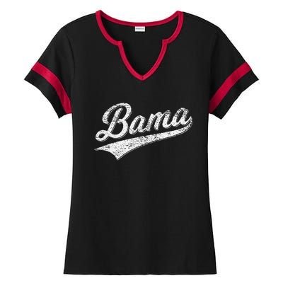 BAMA ALABAMA VARSITY SCRIPT CLASSIC SPORTS JERSEY STYLE Ladies Halftime Notch Neck Tee