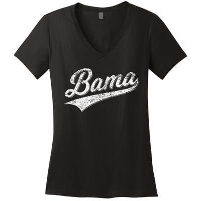 BAMA ALABAMA VARSITY SCRIPT CLASSIC SPORTS JERSEY STYLE Women's V-Neck T-Shirt