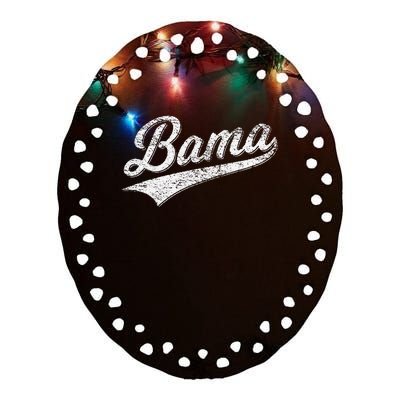 BAMA ALABAMA VARSITY SCRIPT CLASSIC SPORTS JERSEY STYLE Ceramic Oval Ornament