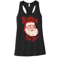 Bearded And Vintage Jolly Funny Santa Christmas Women's Racerback Tank