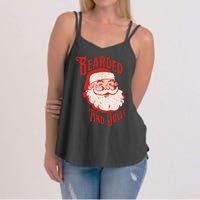 Bearded And Vintage Jolly Funny Santa Christmas Women's Strappy Tank