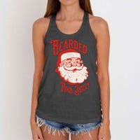 Bearded And Vintage Jolly Funny Santa Christmas Women's Knotted Racerback Tank