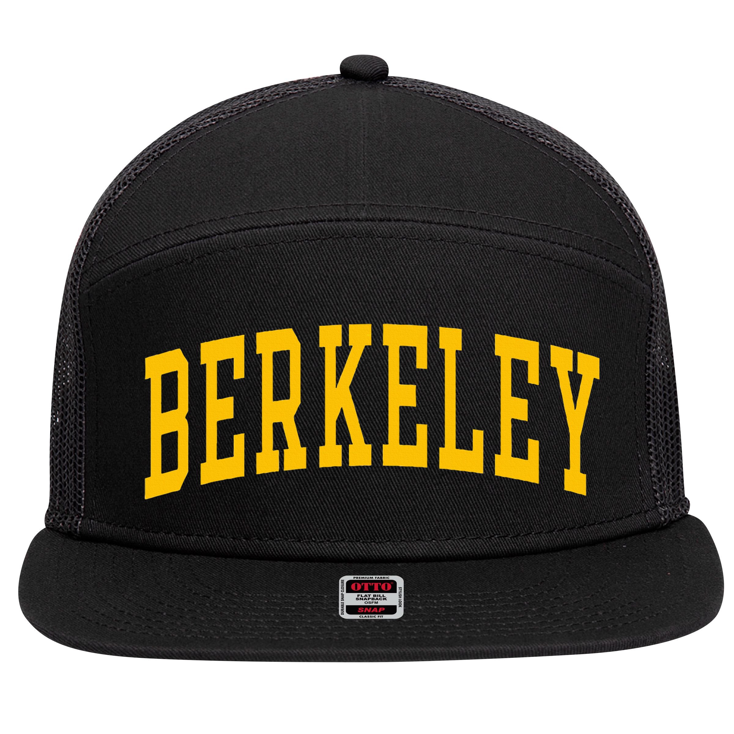 Berkeley Arched Varsity 7 Panel Mesh Trucker Snapback Hat
