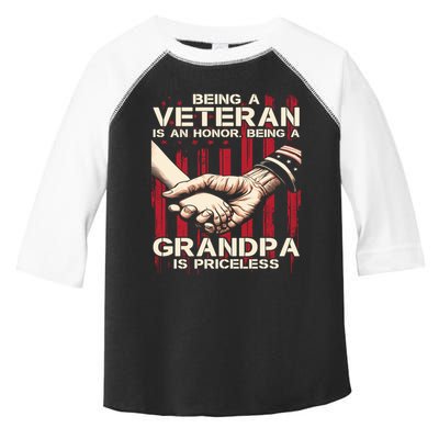 Being A Veteran Is An Honor Being A Grandpa Is Priceless Toddler Fine Jersey T-Shirt