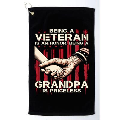 Being A Veteran Is An Honor Being A Grandpa Is Priceless Golf Towel