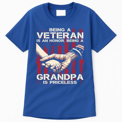 Being A Veteran Is An Honor Being A Grandpa Is Priceless Tall T-Shirt