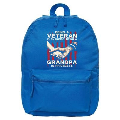 Being A Veteran Is An Honor Being A Grandpa Is Priceless 16 in Basic Backpack