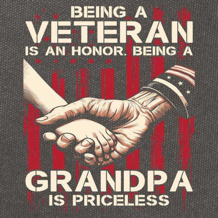 Being A Veteran Is An Honor Being A Grandpa Is Priceless Cotton Canvas Backpack