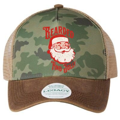 Bearded And Vintage Jolly Funny Santa Christmas Apparel Legacy Tie Dye Trucker Hat