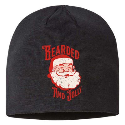 Bearded And Vintage Jolly Funny Santa Christmas Apparel Sustainable Beanie