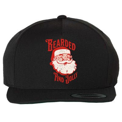 Bearded And Vintage Jolly Funny Santa Christmas Apparel Wool Snapback Cap