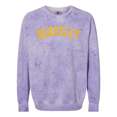 Berkeley Arched Varsity Text Yellow Berkeley Colorblast Crewneck Sweatshirt