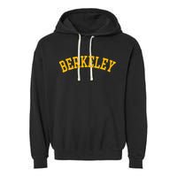 Berkeley Arched Varsity Text Yellow Berkeley Garment-Dyed Fleece Hoodie