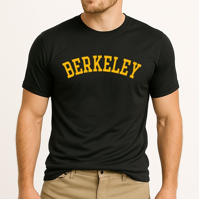 Berkeley Arched Varsity Text Yellow Berkeley Performance Shirt