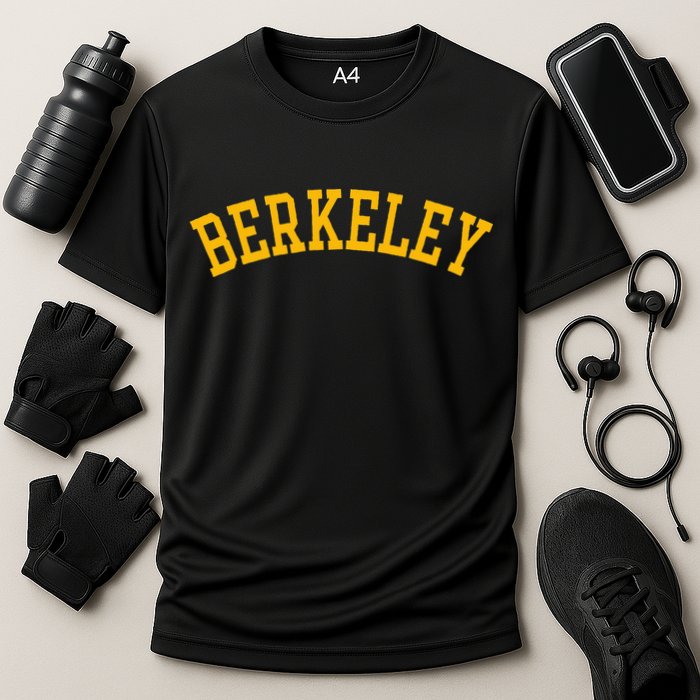 Berkeley Arched Varsity Text Yellow Berkeley Performance Shirt