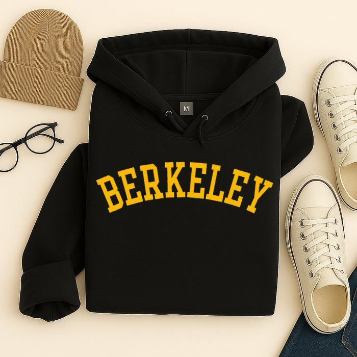 Berkeley Arched Varsity Text Yellow Berkeley Hoodie