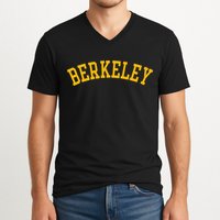 Berkeley Arched Varsity Text Yellow Berkeley V-Neck T-Shirt