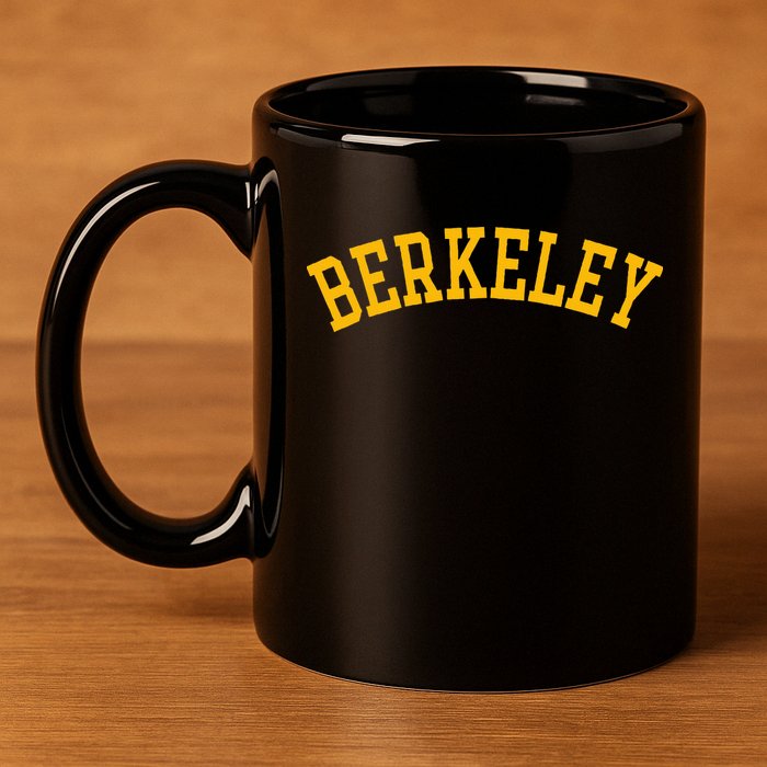Berkeley Arched Varsity Text Yellow Berkeley 11oz C Handle Ceramic Mug