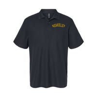 Berkeley Arched Varsity Text Yellow Berkeley Softstyle Adult Sport Polo