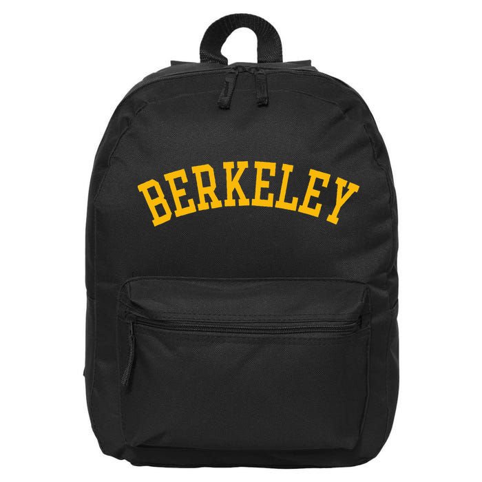Berkeley Arched Varsity Text Yellow Berkeley 16 in Basic Backpack