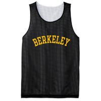 Berkeley Arched Varsity Text Yellow Berkeley Mesh Reversible Basketball Jersey Tank